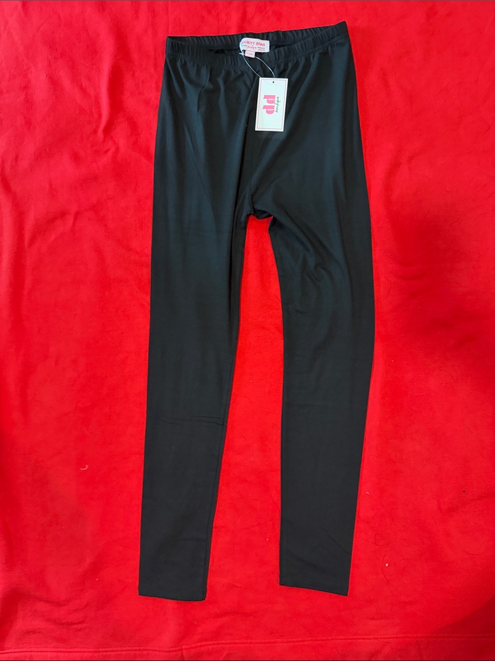 Black Stretch Leggings with Elastic Waistband - Unbranded